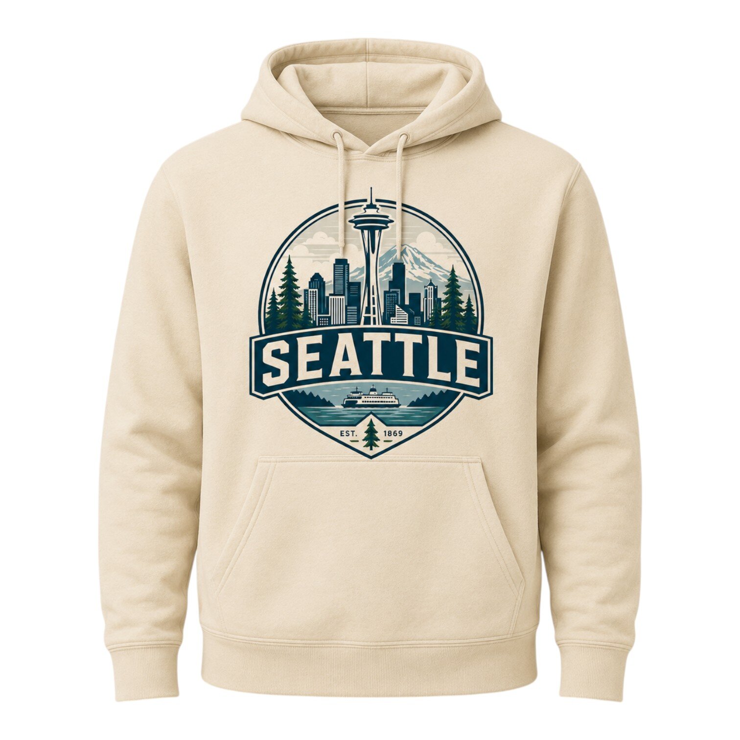 “Seattle” Custom Hoodie — custom print by Custom-Printing.us