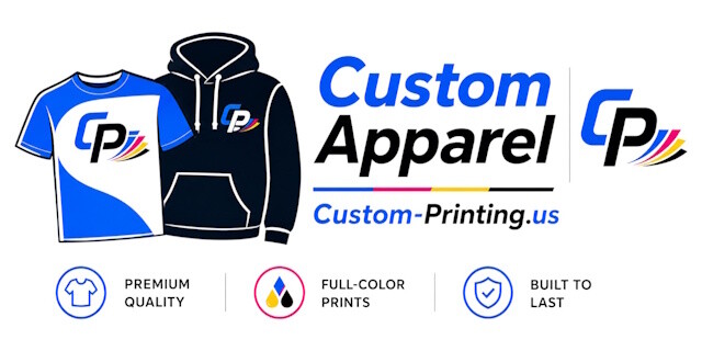 Custom apparel printing service logo