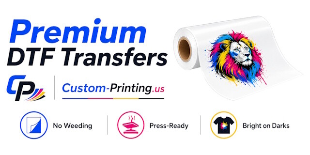 DTF transfer sheets service logo